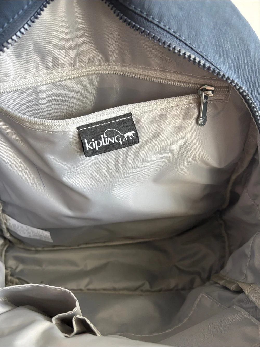 Kipling Navy Nylon Backpack with Front Pockets